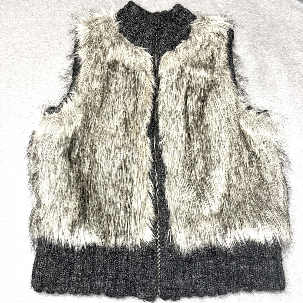 Gray Faux Fur Armless Vest!